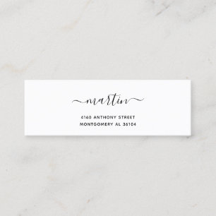 Modern Handgeschreven Naam en retouradres 08e. Mini Visitekaartje