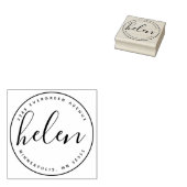 Modern handgeschreven naam retouradres 	rubberstempel (Gestempeld)