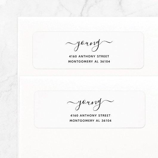 Modern Handgeschreven Naam & Return-adres 08a. Etiket