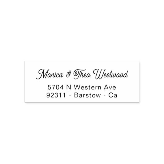 Modern HandGeschreven retro Naam en adres bruiloft Zelfinktende Stempel (Design)