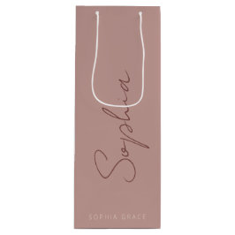 Modern handgeschreven Roos voor handgeschreven scr Wijn Cadeautas