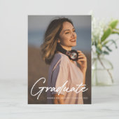 Modern handgeschreven script 1 Foto Afstuderen Ann Aankondiging (Staand voorkant)