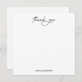 Modern handgeschreven script dank je plat notitiekaartje (Voorkant / Achterkant)