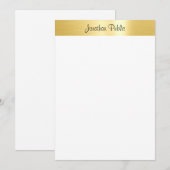 Modern Handgeschreven Script Gold Look Elegant Notitiekaartje (Voorkant / Achterkant)