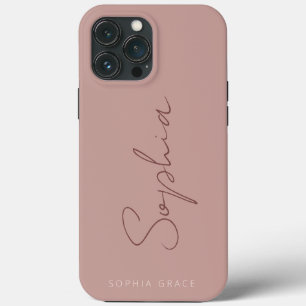 Modern handgeschreven script monogram Girly iPhone 13 Pro Max Hoesje