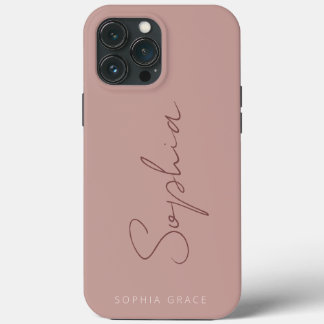 Modern handgeschreven script monogram Girly iPhone 13 Pro Max Hoesje