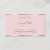 Modern Handgeschreven Script Roos Gouden Chique Sj Visitekaartje (Achterkant)