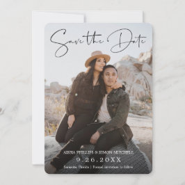 Modern handgeschreven script save the date