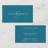 Modern handgeschreven script Turquoise Plain Trend Visitekaartje (Voorkant / Achterkant)