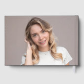 Modern handgeschreven script zwart foto Afstuderen Gastenboek (Achterkant)