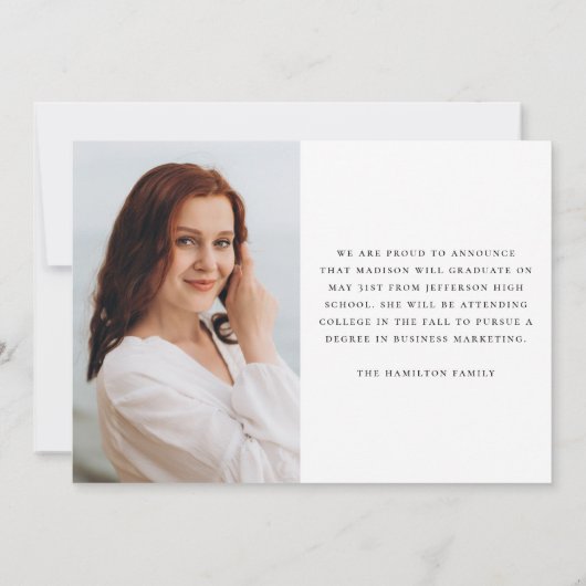 Modern handgeschreven zwart script 3 foto Afstuder Aankondiging (Achterkant)