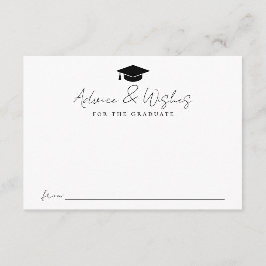 Modern Handgeschreven Zwart Script Afstuderen Advi Informatiekaartje (Voorkant)