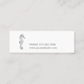 Modern Handgetekend Seahorse. Mini Visitekaartje (Achterkant)