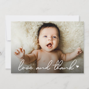 Modern Handlettering Baby Foto liefde en bedankt
