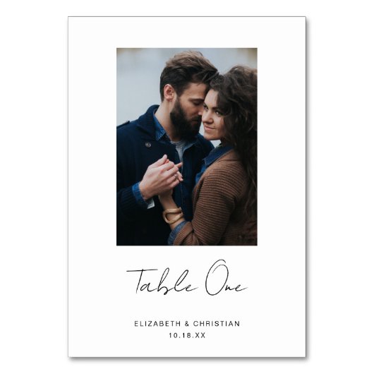 Modern Handlettering Script Custom foto bruiloft Kaart (Achterkant)