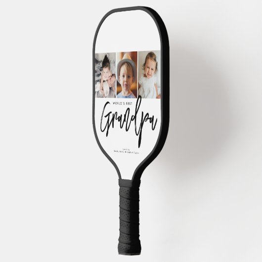 Modern Handlettering World's Best Grandpa Photos Pickleball Paddle (Links)