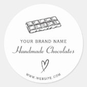 Modern Handmade Chocolate script Typo Sticker (Voorkant)