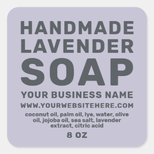 Modern Handmade Lavender Soap Paars Vierkante Sticker