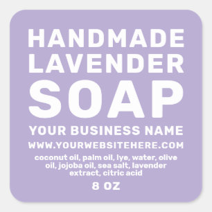 Modern Handmade Lavender Soap Paars Vierkante Sticker