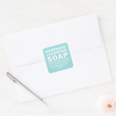 Modern Handmade Lavender Soap Turquoise Blue Vierkante Sticker (Envelop)