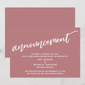 Modern Handschrift afgelast bruiloft stoffig Roos Kaart (Voorkant / Achterkant)