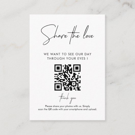 Modern handschrift Capture the Love QR-code Informatiekaartje (Voorkant)