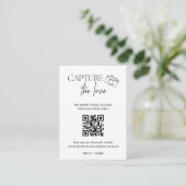 Modern handschrift Capture the Love QR-code Informatiekaartje (Staand voorkant)
