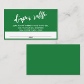 Modern Handschrift Diepe Groene Luier Raffle Ticke Informatiekaartje (Voorkant / Achterkant)