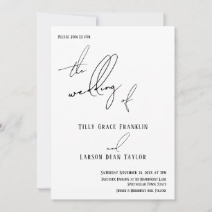 Modern Handschrift Eenvoudig "The Wedding of White Kaart