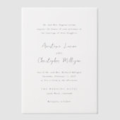 Modern Handschrift Elegant Wedding Vellum Uitnodigingen (Voorkant)