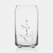 Modern handschrift gepersonaliseerde naam tante blikvorm glas (Voorkant)