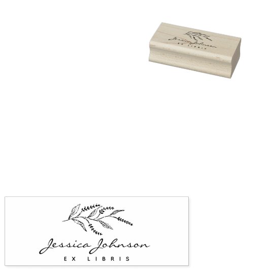 Modern Handschrift Lavendel Custom Ex Libris Boeke Rubberstempel (Gestempeld)