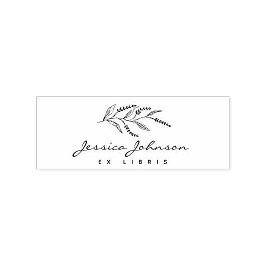 Modern Handschrift Lavendel Custom Ex Libris Boeke Rubberstempel (Afrduk)