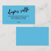 Modern Handschrift Luier Raffle Ticket Bold Blue Informatiekaartje (Voorkant / Achterkant)