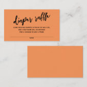 Modern Handschrift Luier Raffle Ticket Sinaasappel Informatiekaartje (Voorkant / Achterkant)