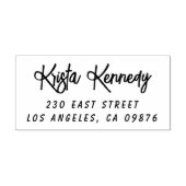 Modern handschrift naam en adres rubberstempel (Afrduk)