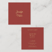 Modern Handschrift Naam Script Elegante Sjabloon Vierkante Visitekaartje (Voorkant / Achterkant)