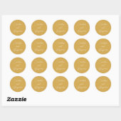Modern handschrift script bruiloft naam geel ronde sticker (Vel)