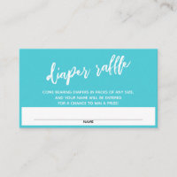 Modern Handschrift Turquoise Luier Raffle Ticket