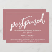 Modern handschrift uitgesteld bruiloft stoffig Roo Kaart (Voorkant / Achterkant)