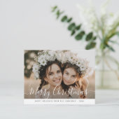 Modern handschrift vrolijk kerstfeest briefkaart (Staand voorkant)