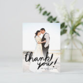 Modern Handwrite Foto bedankt Briefkaart (Staand voorkant)