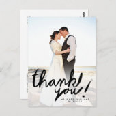 Modern Handwrite Foto bedankt Briefkaart (Voorkant / Achterkant)