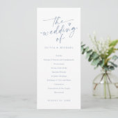 Modern Handwriting Dusty Blue Wedding Programs Programma (Staand voorkant)