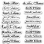 Modern Handwriting Name (18 Styles) - Black Sticker (Voorkant)