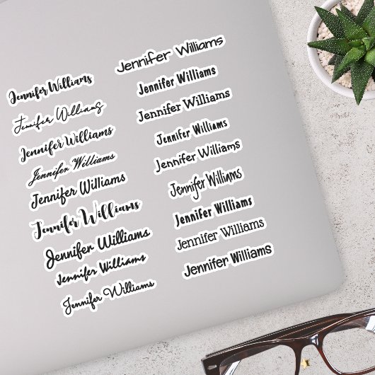 Modern Handwriting Name (18 Styles) - Black Sticker