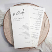 Modern Handwriting Simple Heart We Do Wedding Programma