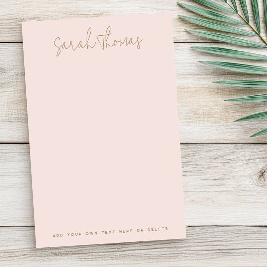 Modern handwritten name light blush pink post-it® notes