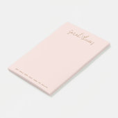 Modern handwritten name light blush pink post-it® notes (Schuin)