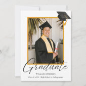 Modern Handwritten Script 2 Photo Graduation Aankondiging (Voorkant)